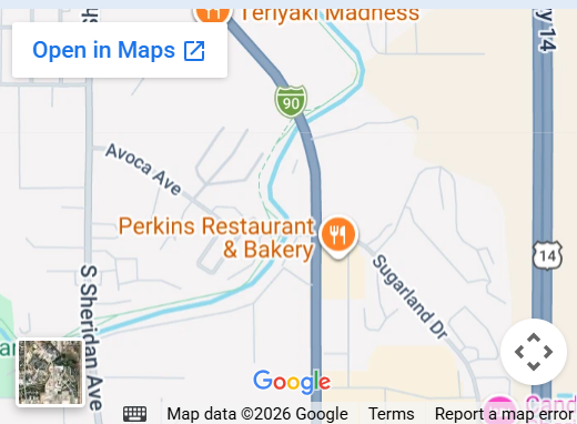 Map showing the Sheridan, Wyoming office area